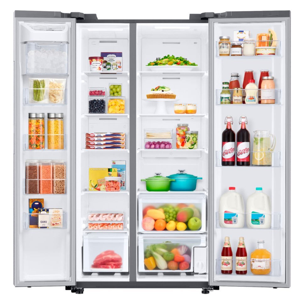 Samsung 28 cu. ft. Smart Side-by-Side Refrigerator in Stainless Steel (has dents)