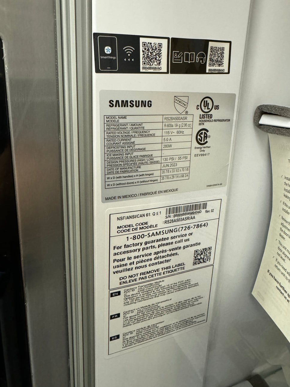 Samsung 28 cu. ft. Smart Side-by-Side Refrigerator in Stainless Steel