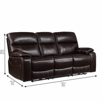 Northridge Home
 Fallon Leather Power Reclining Sofa with Power Headrests