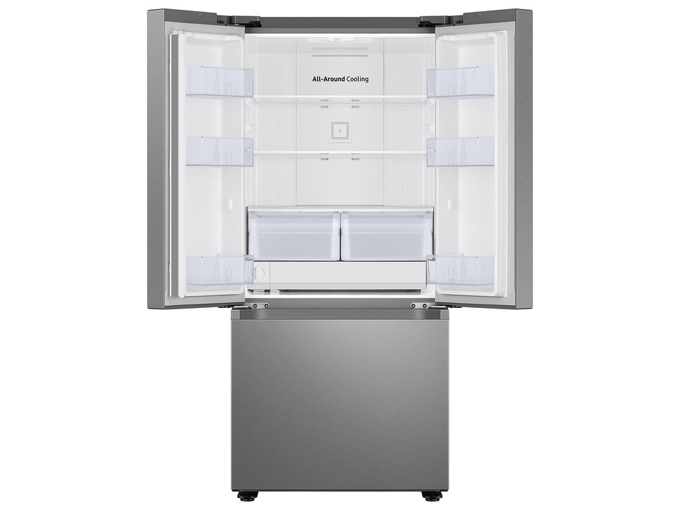 Samsung 22 cu. ft. Smart 3-Door French Door Refrigerator in Stainless Steel