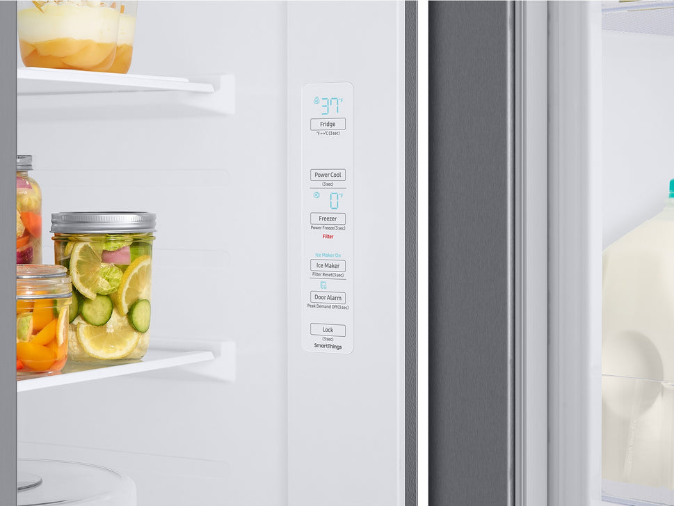 Samsung 28 cu. ft. Smart Side-by-Side Refrigerator in Stainless Steel (has dents)