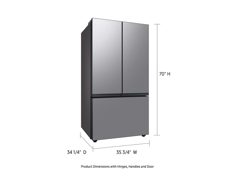 Samsung Bespoke 3-Door French Door Refrigerator (30 cu. ft.) with AutoFill Water Pitcher in Stainless Steel