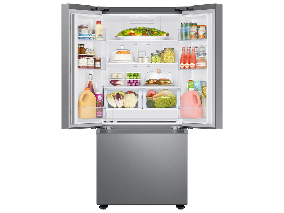 Samsung 22 cu. ft. Smart 3-Door French Door Refrigerator in Stainless Steel