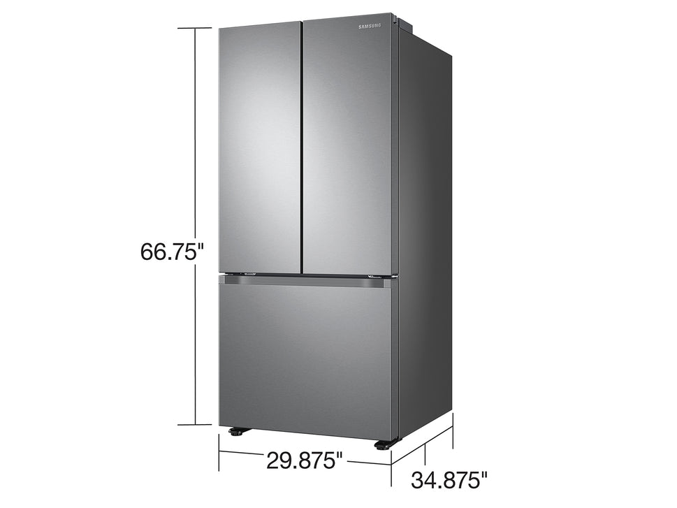 Samsung 22 cu. ft. Smart 3-Door French Door Refrigerator in Stainless Steel