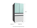 Switch Samsung Bespoke 4-Door French Door Refrigerator (29 cu. ft.) with Beverage Center™ in Morning Blue Glass Top Panels and White Glass Middle and Bottom Panels 3 image