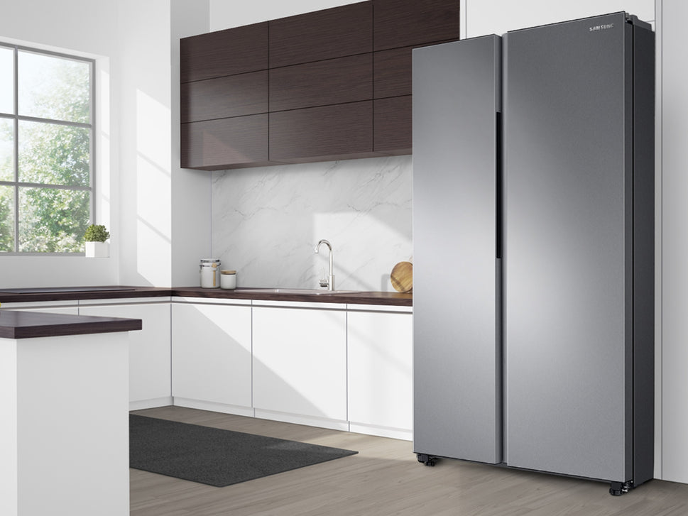 Samsung 28 cu. ft. Smart Side-by-Side Refrigerator in Stainless Steel (has dents)