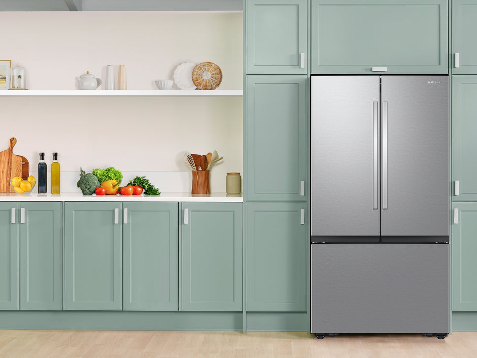 Samsung 32 cu. ft. Mega Capacity 3-Door French Door Refrigerator with Dual Auto Ice Maker in Stainless Steel